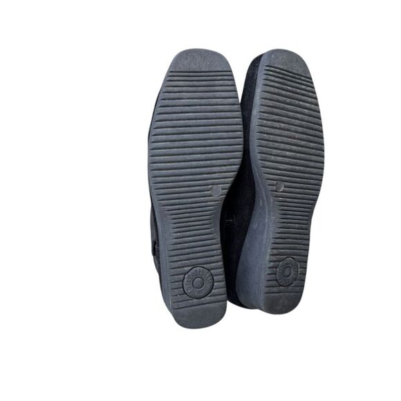 La Canadienne Sanford Suede Leather Buckle Zip Winter Ankle Boot Bootie Black 7 - Picture 7 of 8